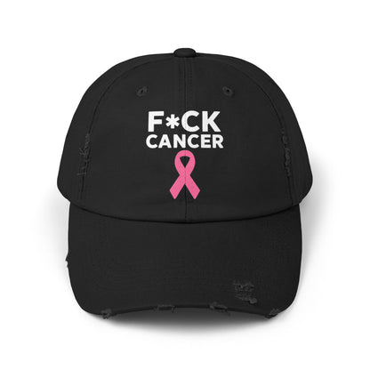 Unisex Distressed “F*ck Cancer” Cap
