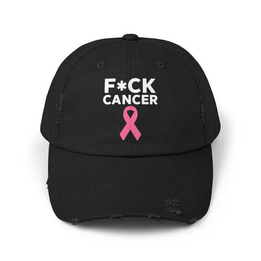 Unisex Distressed “F*ck Cancer” Cap